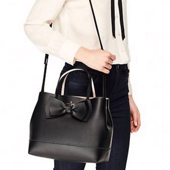 🆕 KATE SPADE 🎀 Bow Vanderbilt Giorgia Black Purse - Picture 7 of 8